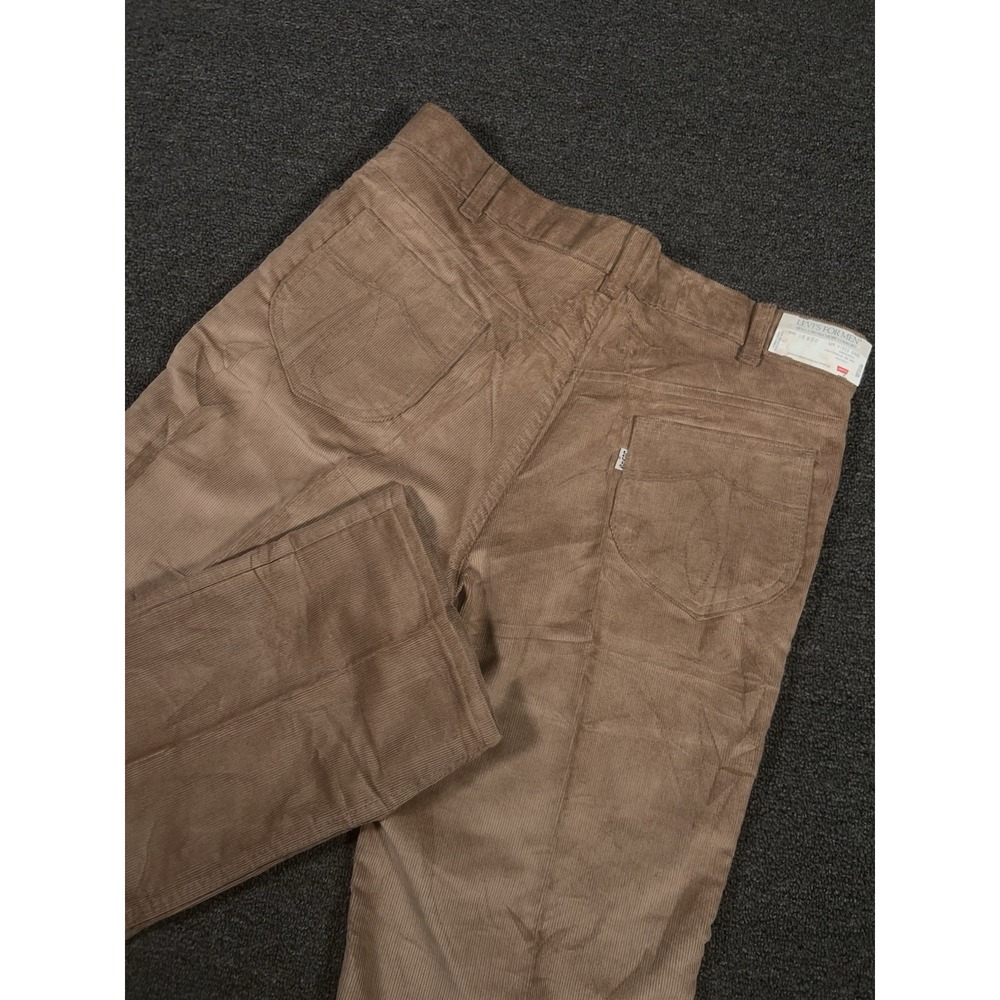 VTG 80s Levi's Corduroy Pants Men 36x38 Beige Brown Straight Leg USA Made NEW